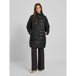 Regular Fit Steppmantel mit Allover-Logo-Print Modell 'Caban', Black, XS