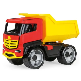 Lena - Starke Riesen GIGA Truck Muldenkipper Titan, Kipplaster ca. 51 cm, großes Baustellen Spielfahrzeug für Kinder ab 3 Jahre, Stabiler Kipper LKW, mit Mulde zum Kippen, 2143, Rot, Gelb, Schwarz