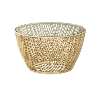 Couchtisch aus Rattan Filicudi , holzfarben , Maße (cm): H: 41,5  Ø: 74