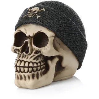 Totenkopf Spardose Sparschwein Lustige Schädel 14 x 12 x 9,5 cm Rot Harz