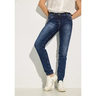 Cecil 5-Pocket-Jeans "Style Scarlett", Damen, Gr. 29, Länge 32, blau (mid blau wash), Denim/Jeans, Obermaterial: 84% Baumwolle, 14% Polyester, 2% Elasthan, casual, fit lang, Jeans, im Casual Fit, Topseller
