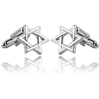 Patch Nation Davidstern Israel Metall Cufflinks Manschettenknöpfe