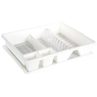 rg-vertrieb Abtropfgestell Abtropfständer Geschirrablage Abtropfschale Abtropfgitter Abtropfkorb Classic Geschirr Korb 44 x 35cm (Weiß)