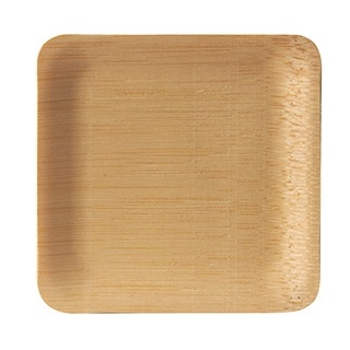 PAPSTAR 250 Fingerfood - Teller, Bambus "pure" eckig 1,5 cm x 8,5 cm x 8,5 cm
