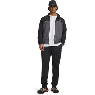 Trainingsanzug UNDER ARMOUR "UA EMEA TRACKSUIT NOVELTY", Herren, Gr. 3XL, schwarz-weiß (schwarz, castlerock, weiß), Obermaterial: 100% Polyester, Sportanzüge Trainingsanzug, Trainingsanzug als zweiteiliges Outfit, aus Polyester