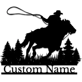 Western-Metallschild, personalisiertes Western-Cowboy-Metallschild, rustikale Western-Wanddekoration, Texas-Heimdekoration, individuelle Hausnummer, Cowboy-Wandkunst, Cowboy-Namensschild, Männerhöhle