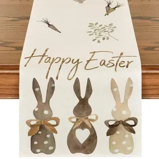 HAGNA 1 Stück Tischläufer Ostern Hasen 33 X 183 Cm, Tischdecke Ostern Ostertischdecke Frühlings Tischläufer Ostertischläufer Für Osterdeko Tisch Küche Esszimmer Wohnkultur (A)