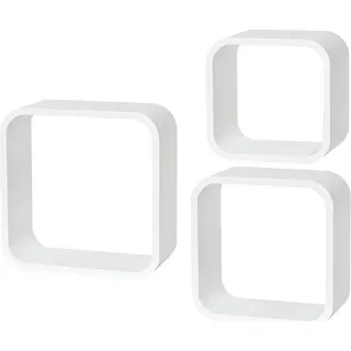 Dolle Wohnregale Wandregal Cube 3er-Set 35 x 35 x 14,5 cm Weiß