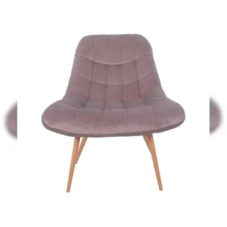 SalesFever Relaxsessel Toulon Samt 76 x 85 x 85,6 cm Rosa mit XXL-Steppung