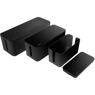 Logilink Kabelbox 15,7 x 13,4 cm 3-tlg. schwarz