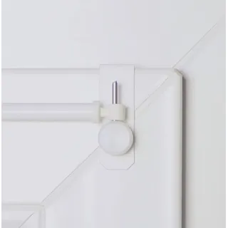 Dekondo Gardinenstange "Creativ" ausziehbar 80-120cm Weiß - 1 Paar Klemmträger für Fensterdicke 15-20mm (Befestigung oben oder seitlich möglich)