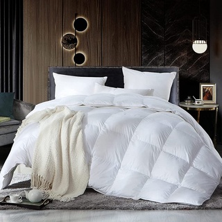 Softland Daunendecke 135x200 cm Luxuriöse Naturprodukt Bettdecke Steppdecke Decke Weiß 600g