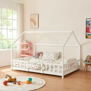 Kinderbett Sisimiut mit Matratze 120x200 cm Weiß