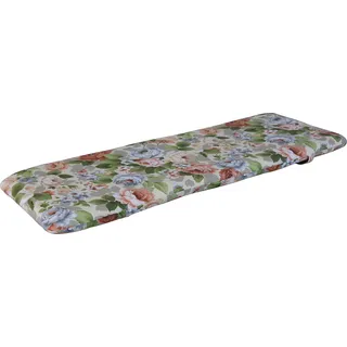 ANGERER Bankauflage beige-bunt geblümt, 150 cm | Bankkissen, Auflage für Gartenmöbel, mit Haltebändern, dicke Füllung aus Schaumstoff mit Vliesummantelung, Made in Germany