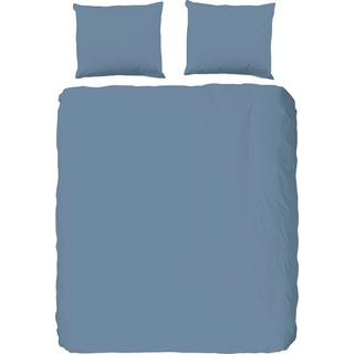 Bettwäsche HIP "Hip Uni" Gr. B/L: 135 cm x 200 cm (1 St.), B/L: 80 cm x 80 cm (1 St.), Satin, blau (eisblau) Bettwäsche nach Material 100% Baumwolle Satin