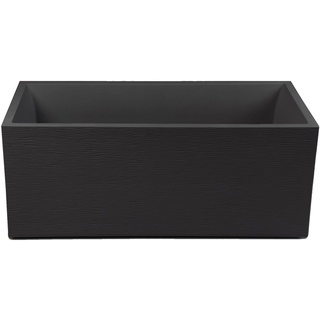 Ondis24 Pflanzkübel Blumenkübel Blumentopf Vulkan Pierre 100cm, Schiefer Optik mit Wasserspeicher, Winterfest (Graphit Anthrazit)