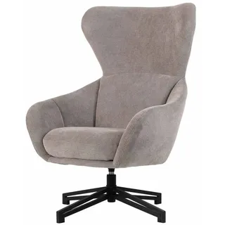 bene living Ohrensessel Marconia Textil 75 x 109 x 80 cm Hellgrau drehbar