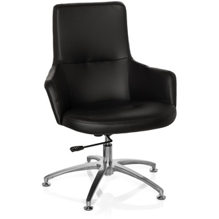 hjh OFFICE 670570 Lounge-Sessel Shake 300 Kunstleder Schwarz moderner Sessel, Clubsessel, Cocktailsessel, höhenverstellbar