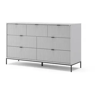 Vicco Kommode Eliza, 140 x 81 cm, Grau, Wohnzimmerschrank mit 7 Schubladen