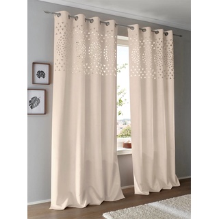 Vorhang HEINE HOME Gardinen Gr. 145 cm, Ösen, 135 cm, beige (ecru) Ösen