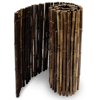 Karat Sichtschutzzaunmatten Bambus-Sichtschutz, verschiedene Farben & Größen, Witterungsbeständig, Aus Bambusrohren schwarz 250 cm x 100 cm