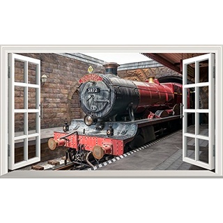 Harry Potter Hogwarts Express 3D Magic Window V901 Wandaufkleber, selbstklebend, Größe 1000 mm breit x 600 mm tief (groß)
