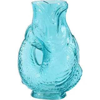 FURNARO Dekovase, organisches Fischdesign aus farbigem Glas blau