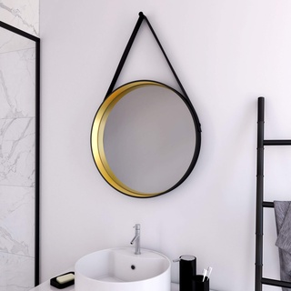 AURLANE Barbierspiegel rund – Durchmesser 50 cm – Barber Gold