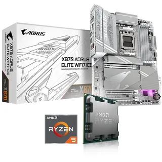 Aufrüst-Kit Bundle Ryzen 7 9800X3D 8X 4.7 GHz Prozessor, GIGABYTE X870 AORUS Elite WIFI7 Ice Mainboard, be Quiet! Dark Rock 5 (zusammengebaut inkl. Bios Update + Funktionskontrolle)