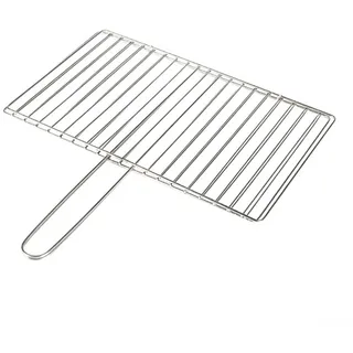 Edelstahl-Grillkorb mit Griff für Fisch, Fleisch und Gemüse, sichere Verriegelung für kontrolliertes Kochen auf dem Grill (vertikale Stange 24 x 39 cm)
