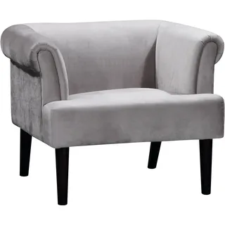 Atlantic Home Collection Charlie Sessel Armlehnenstuhl mit Wellenunterfederung Grau, 74 x 86x 70
