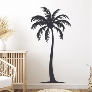 GRAZDesign Wandtattoo Palme Tropical Pflanze für Wohnzimmer Badezimmer Küche Flur - Wandaufkleber selbstklebend - 95x50cm / beige