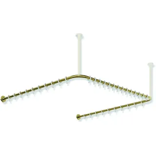 HEWI Vorhangstange System 900, Edelstahl PVD Gold glänzend, Achsmaß 1187 x 1175 x 1187 mm, 34 Ringe, kürzbar