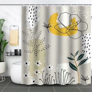 OYUEGE Badezimmer Vorhänge Dusche Pflanzen Vorhänge mit Gewichtsband Haken Einfach Widerstandsfähig und Wasserdicht Waschbar Basic Bedruckt (Typ 13)