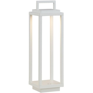 Lucande LED (Laterne) 'Mirina' (Touchdimmer) dimmbar (spritzwassergeschützt) (Modern) in Weiß aus Aluminium (1 flammig,), Touch Lampe