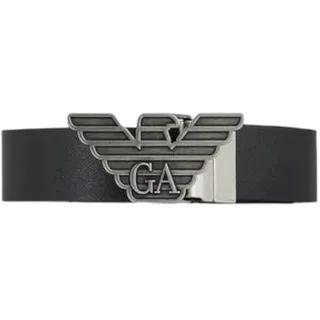 Emporio Armani Twin Buckle Reversible Herren Gürtel Schwarz ONE Size - 49.21 inch