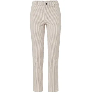Tchibo - Gestreifte Stretch-Twill-Hose - Damen - Gr. 40 - creme/gestreift