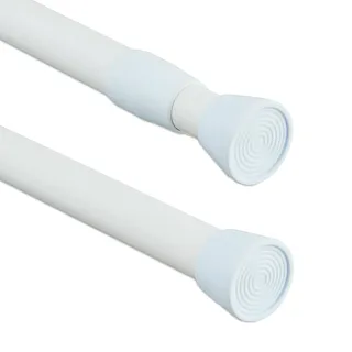 Relaxdays Duschvorhangstange 66 - 110 cm weiß