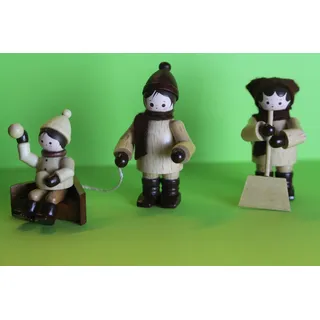 Romy Thiel Figur Winterdienst Höhe 6,0cm Natur Neuware Original aus dem Erzgebirge