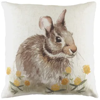 furn. Evans Lichfield Woodland Kissen, Hase, Federfüllung, 43 x 43 cm, Weiß