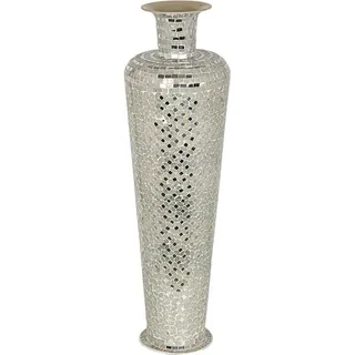 Fijalo - Bodenvase aus Metall/Silbermosaik, 20 x 20 x 71 cm