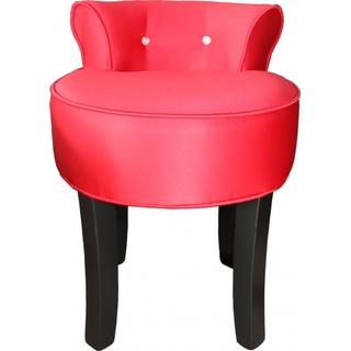 Casa Padrino Designer Hocker Boston Rot/Schwarz mit Bling Bling Steinen -  Barock Schminktisch Stuhl