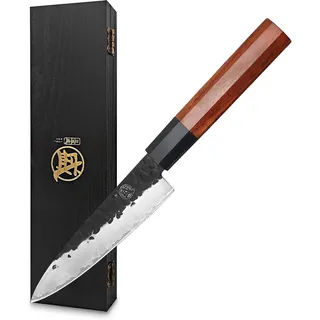 14 cm handgeschmiedetes Küchenmesser, japanisches Kochmesser, Rosenholzgriff