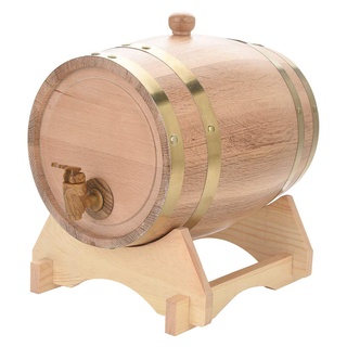 Eichenfass, Eichenfass 1,5/3/5/10 Liter Vintage Wood Oak Timber Weinfass für Bier Whisky Rum Port (5L)