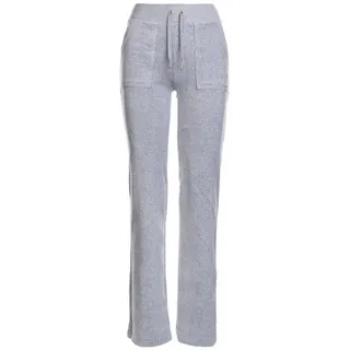 Juicy Couture Sweathose DEL RAY Damen Trainingshose Damen, Sweathose, Velour, Jogginghose mit Glitzer, Sale grau L