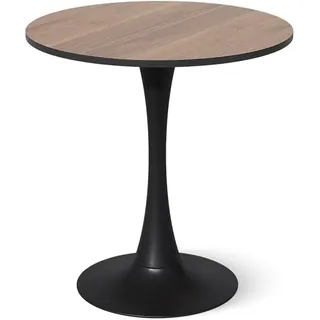 Vicco Esstisch Carl, Nussbaum/Schwarz, 70 x 70 cm