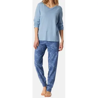 SCHIESSER Pyjama floral Blau 5XL
