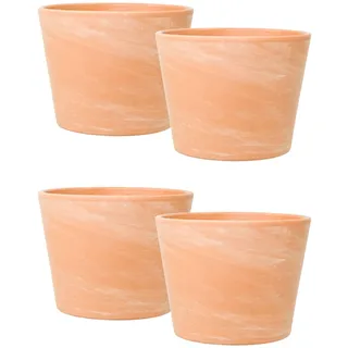 Leni Siena Terrakotta Keramik Übertopf Blumentopf rund Terracotta-Farben matt Pflanztopf ohne Loch für Zimmerpflanzen Hydrokultur Erde - Größe 12 M