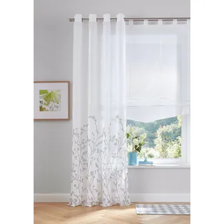 Gardine »Yalinga«, (1 St.), Vorhang, Fertiggardine, transparent, 384102-1 weiß/grau