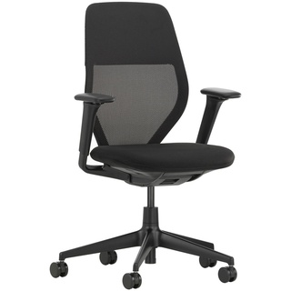 Vitra - ACX Light Bürostuhl, Silk mesh nero / X Net nero, mit Sitztiefenverstellung, höhnenverstellbare Armlehnen (Rollen für Hartböden)
